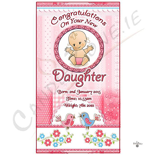 Customised New Baby Candle Gift - Baby Girl Sitting