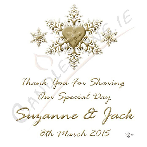 Customised Thank you Wedding Favour - Stars & hearts Gold