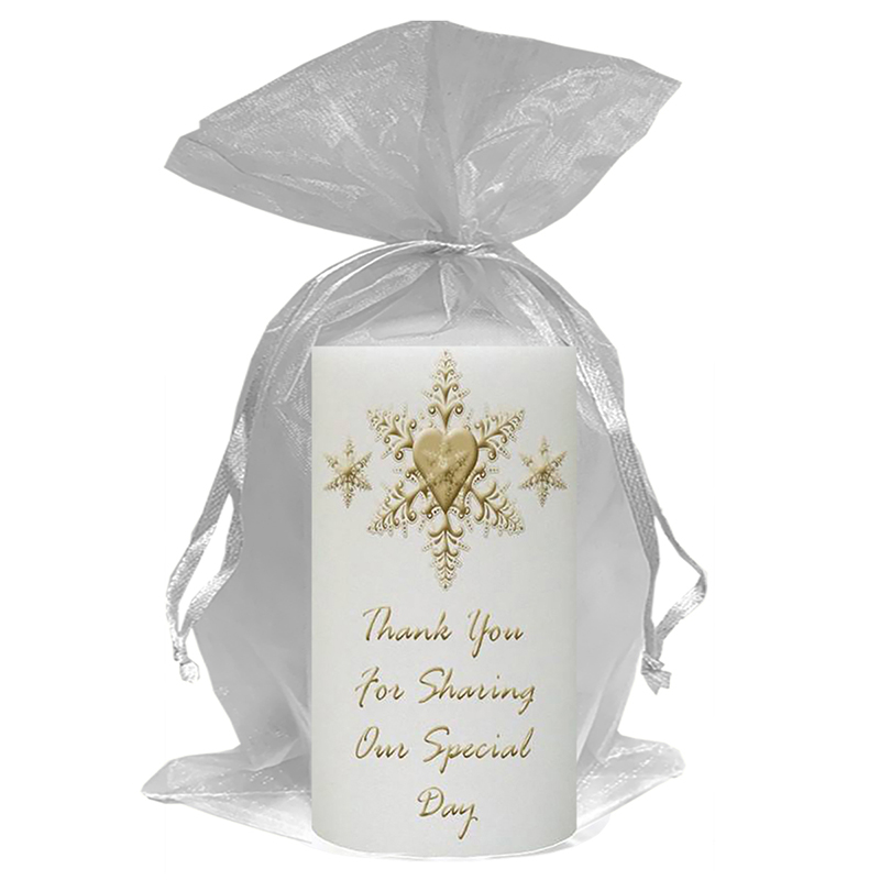 Customised Thank you Wedding Favour - Stars & hearts Gold