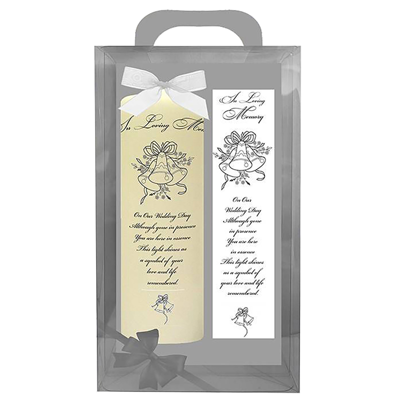 Customised Wedding Remembrance Candle - Wedding Bells Silver