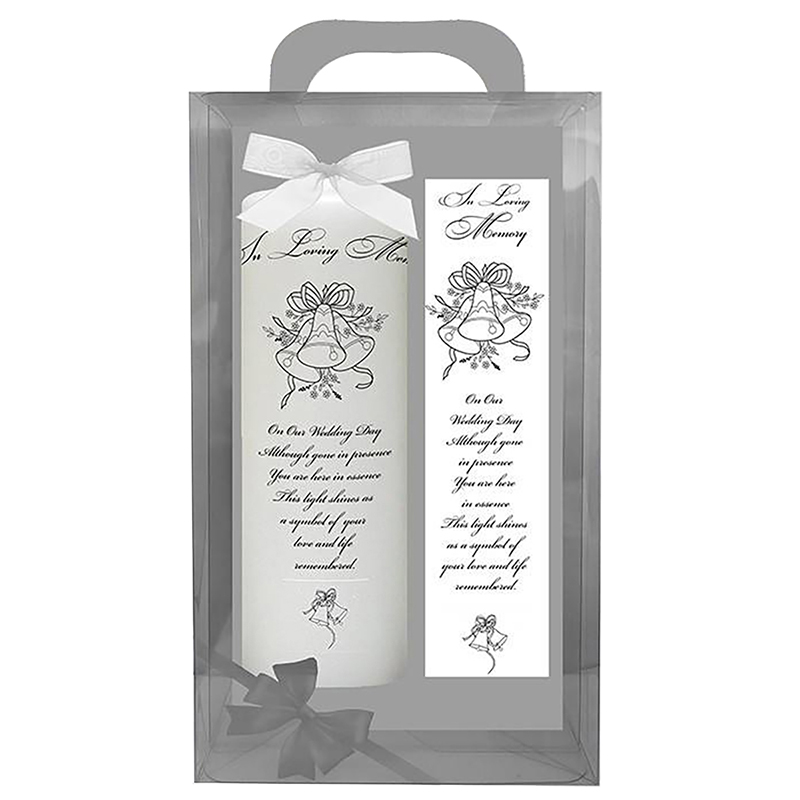 Customised Wedding Remembrance Candle - Wedding Bells Silver