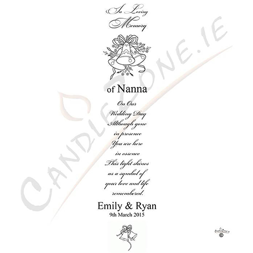 Customised Wedding Remembrance Candle - Wedding Bells Silver