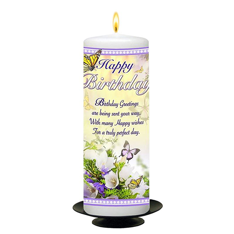 Customised Birthday Candle - Butterflies & Orchids
