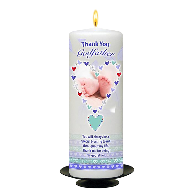 Customised Godfather Mug Gift - Feathered Heart Blue