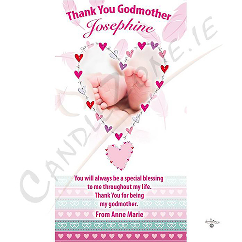 Customised Godmother Mug Gift - Feathered Heart Blue