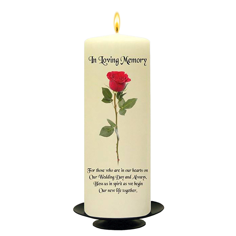 Customised Wedding Remembrance Candle - Wedding Single Rose
