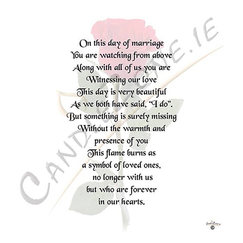 Customised Wedding Remembrance Candle - Wedding Single Rose