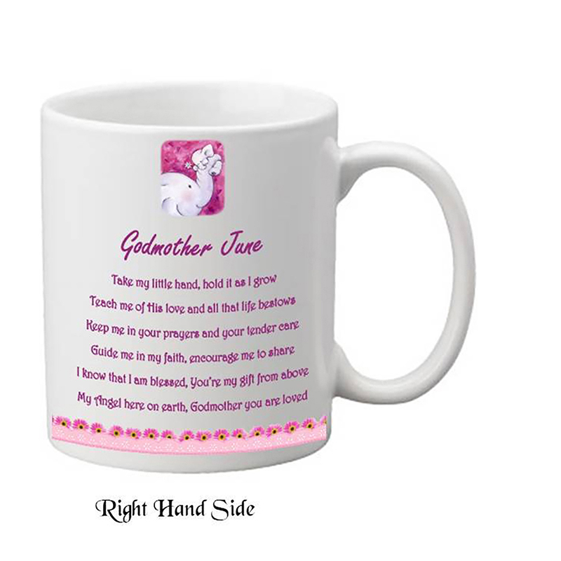 Customised Godmother Mug Gift - Pink Daisies with Photo