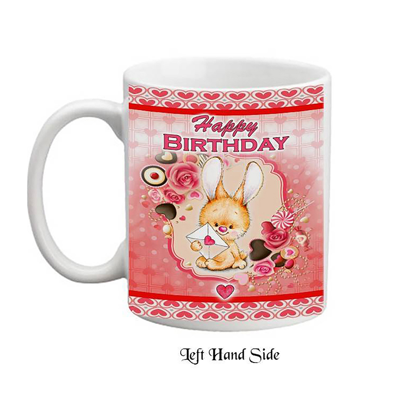 Customised Birthday Mug Gift - Bunny & Card