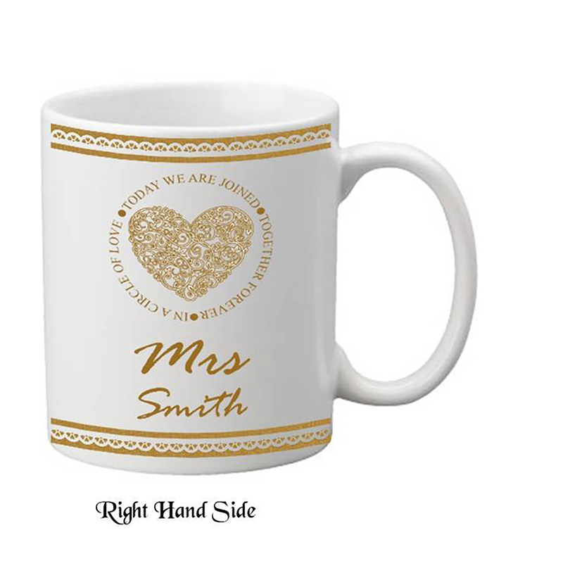Customised Mug Gift - Mr & Mrs Circle of Love Mugs (Set of Two)