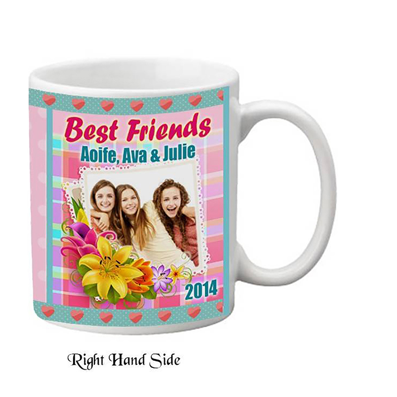 Customised Mug Gift - Best Friends & Flowers Photo