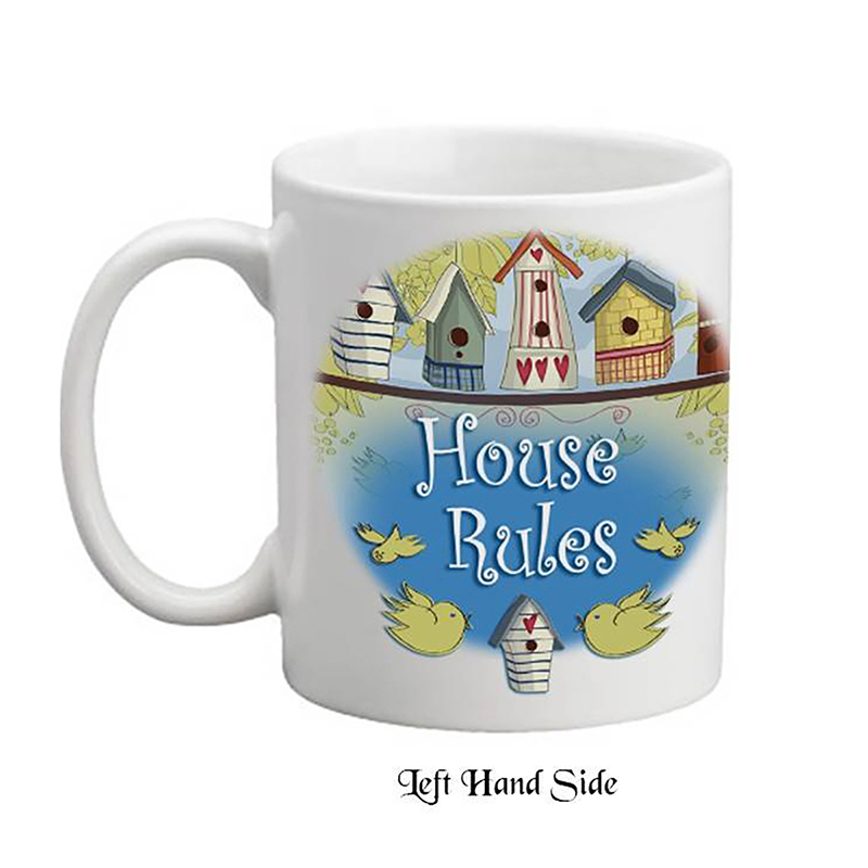 Customised Mug Gift - House Rules Bird House