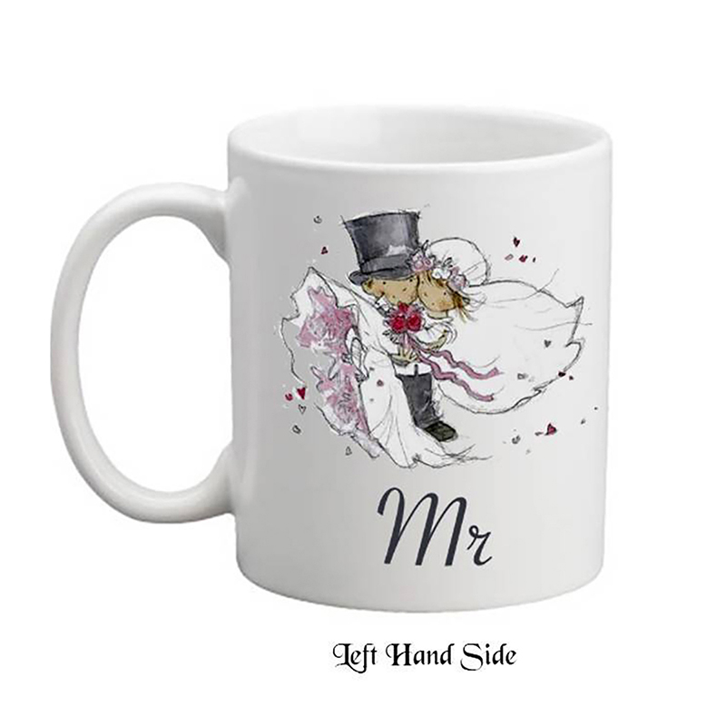 Customised Mug Gift - Mr & Mrs Over the Threshold Mugs (Set of Two)