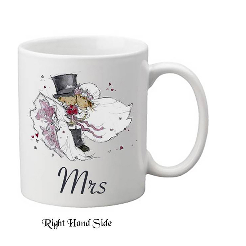 Customised Mug Gift - Mr & Mrs Over the Threshold Mugs (Set of Two)