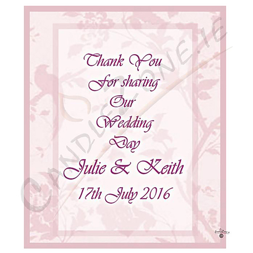 Customised Wedding Candles - Flower Pink
