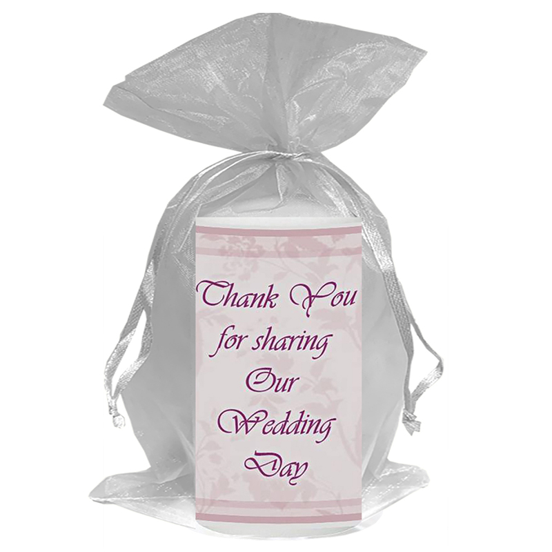 Customised Wedding Candles - Flower Pink