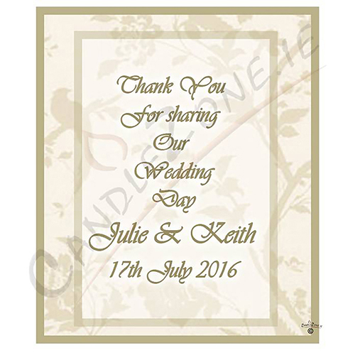 Customised Wedding Candles - Flower Cream