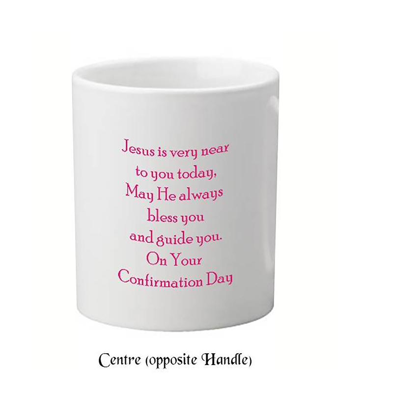 Customised Confirmtation Mug Gift - Celtic Cross & Dove Pink