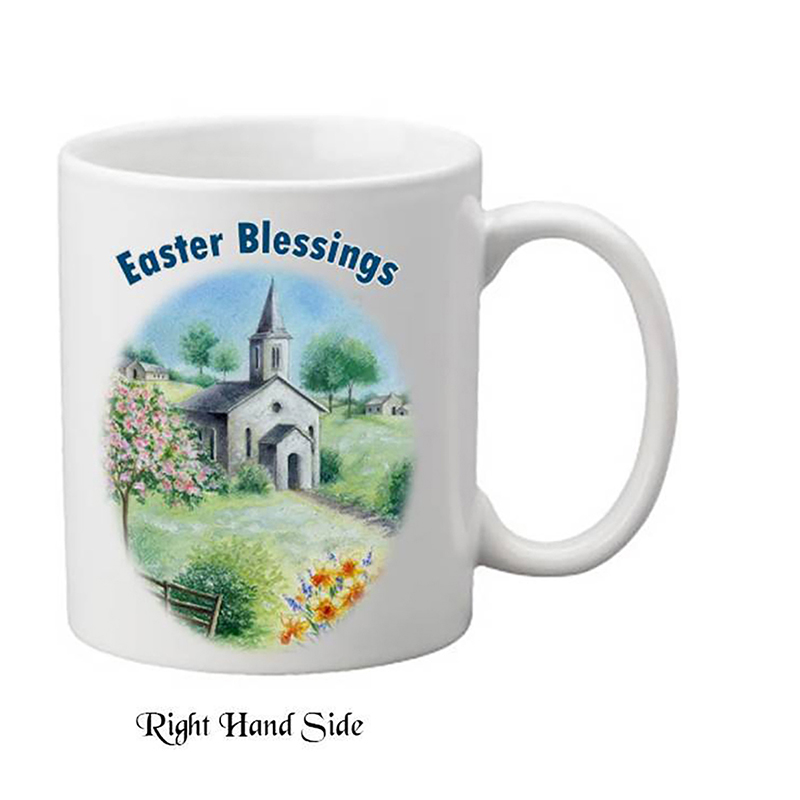 Customised Easter Mug Gift - Church in Meadow