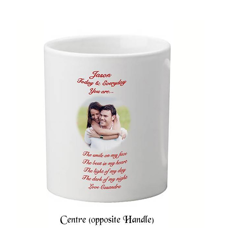 Customised Valentines Mug Gift - Teddy Heart with Photo