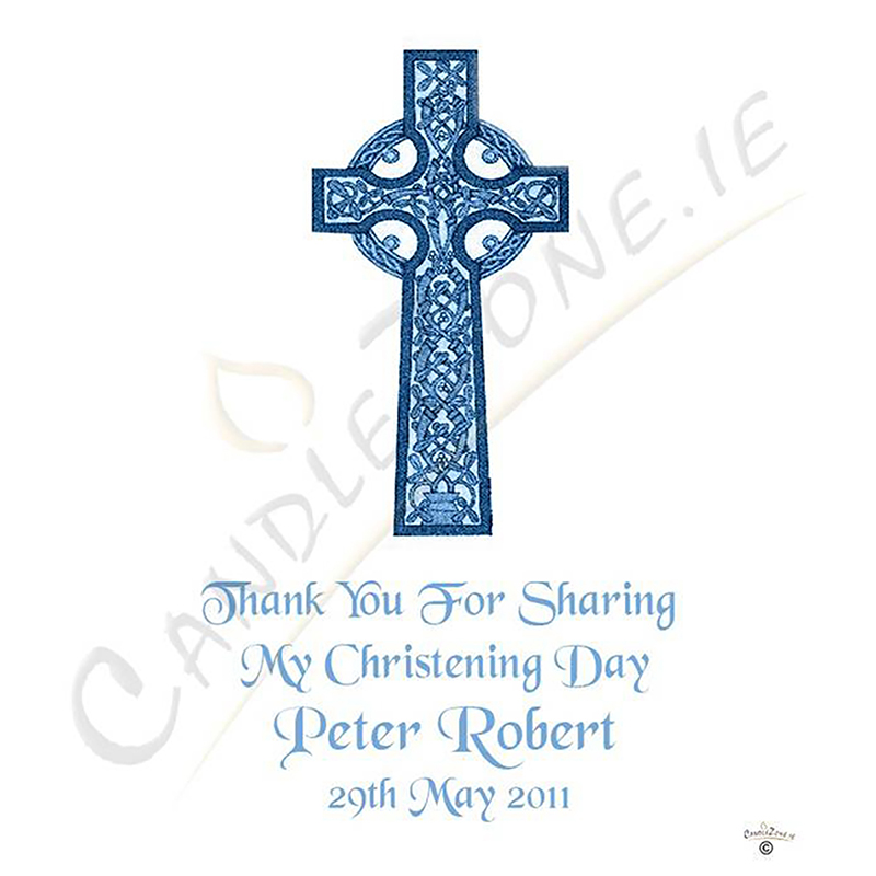 Thank you Christening Favour - Holy Cross Blue