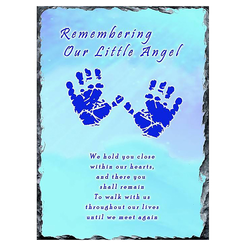Personalsied Remembrance Slate - Little Angel Blue