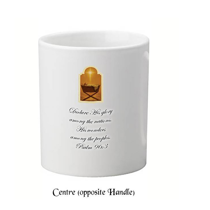 Personalsied Christmas Mug Gift - Psalms Xmas - Jesus & Crib Psalm 96:3