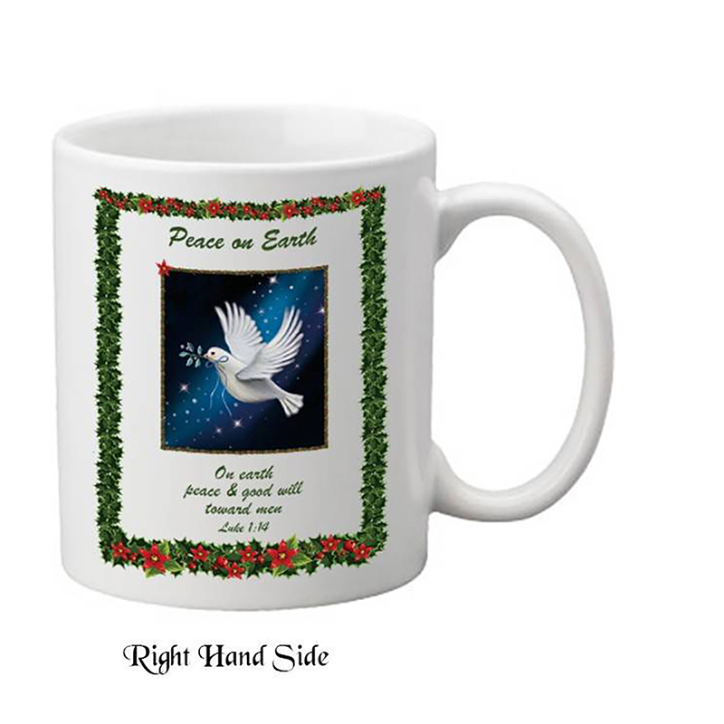 Personalsied Christmas Mug Gift - Dove Peace on Earth