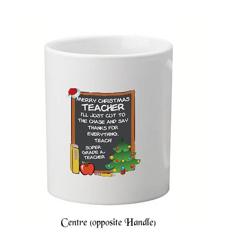 Customised Christmas Teacher Mug Gift - Black board and tree