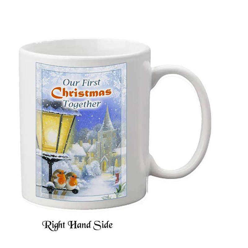Personalsied Christmas Mug Gift - Mr & Mrs 1st Xmas - Two Robbins