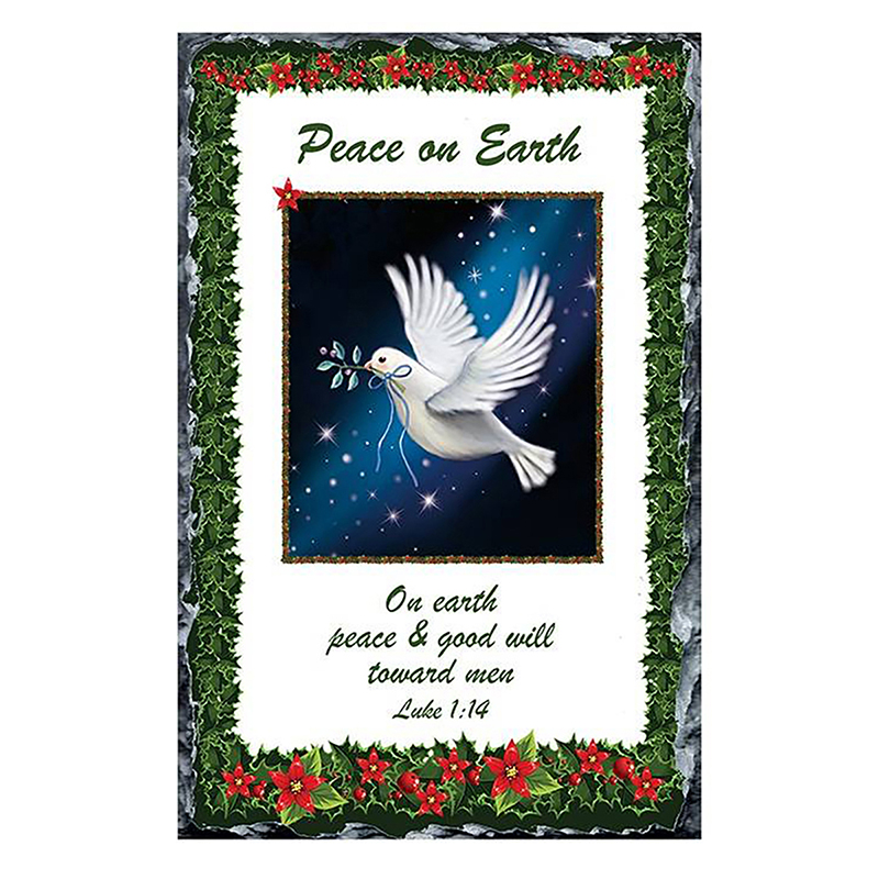 Personalsied Christmas Slate Gift - Dove Peace on Earth