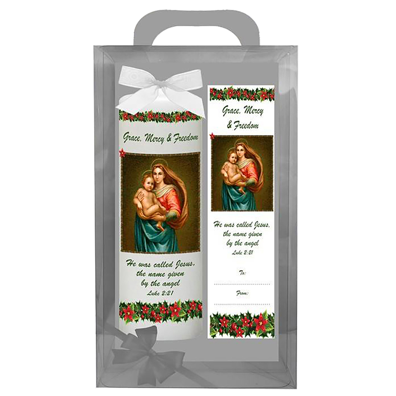 Personalsied Christmas Candle - Jesus & Mary