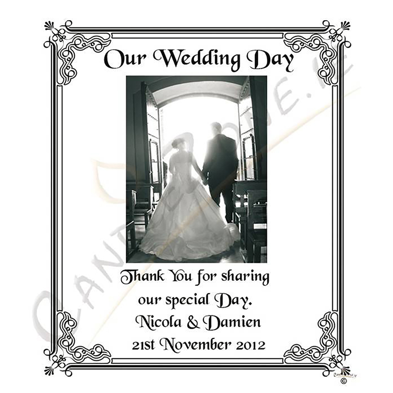 Customised Thank you Wedding Favour - Church Door Silver