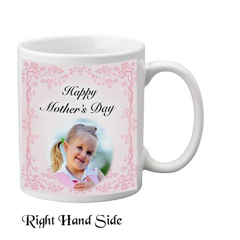 Customised Mothers Day Mug Gift - Red Rose Heart with Photo