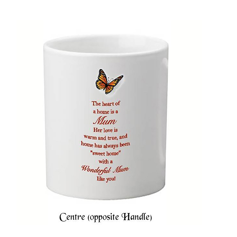 Mothers Day Peach Rose and Butterflies Mug
