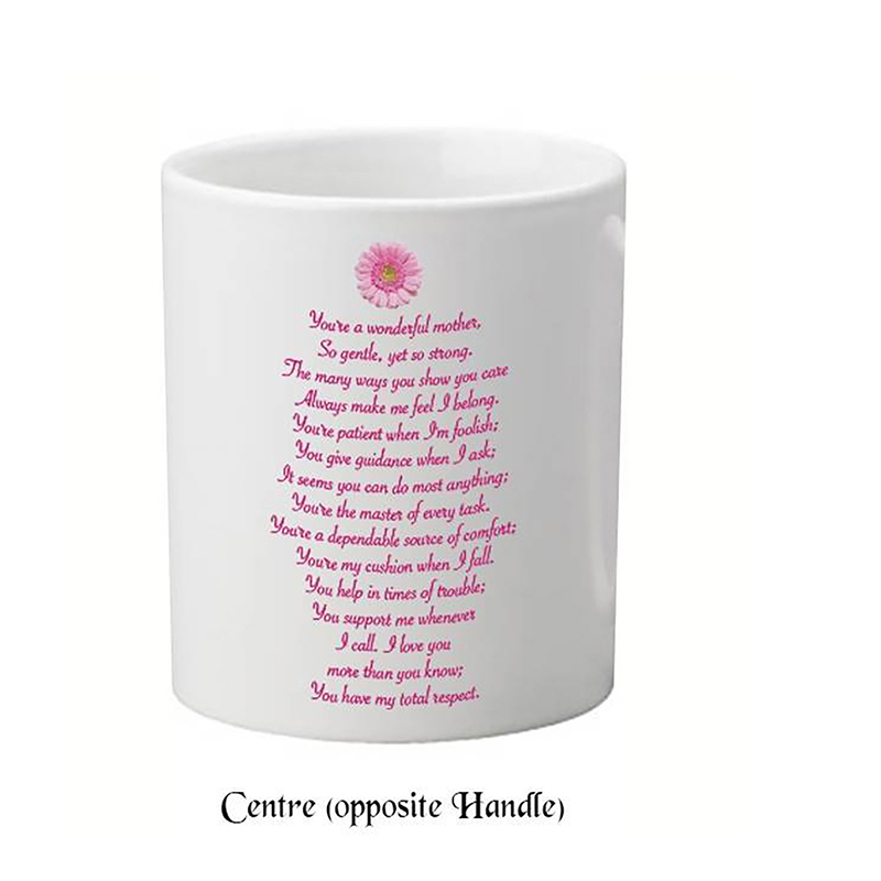 Customised Mothers Day Mug Gift - Teddy & Pink Gerb