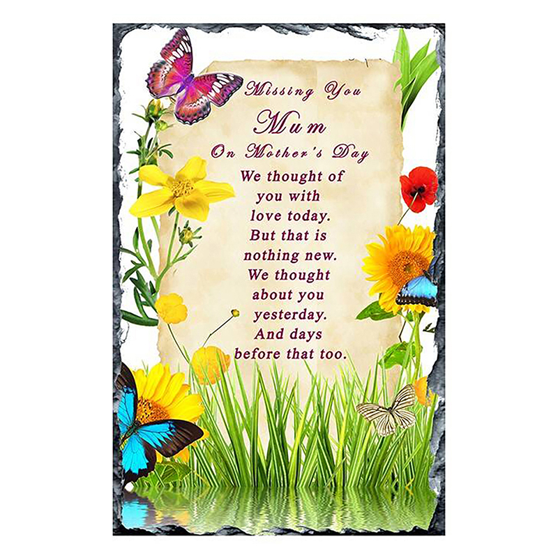 Personalsed Remembrance Slate - Butterflies & Flowers