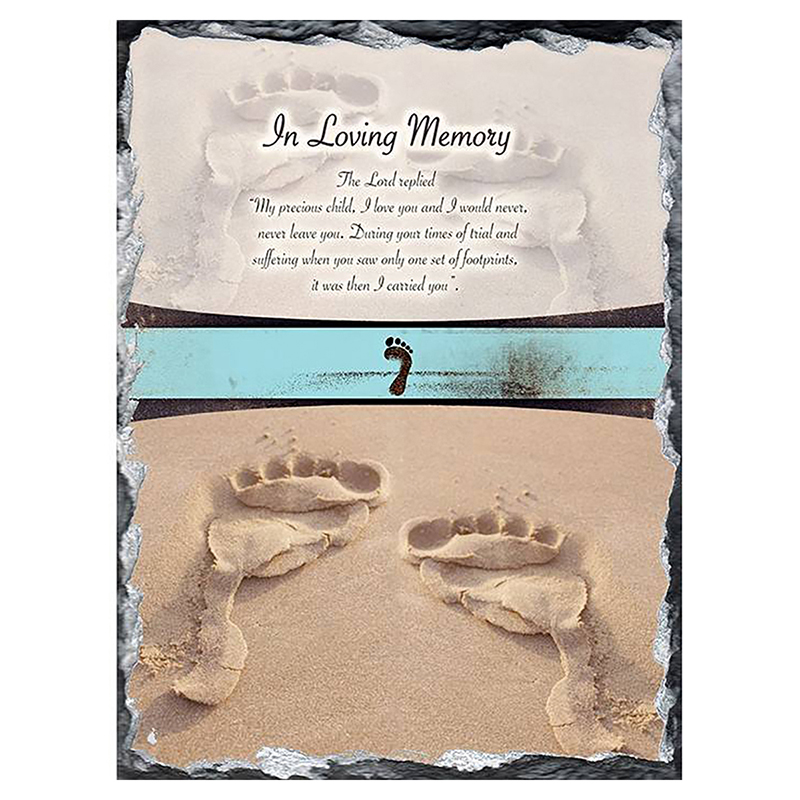 Remembrance Slate Footprints In Loving Memory