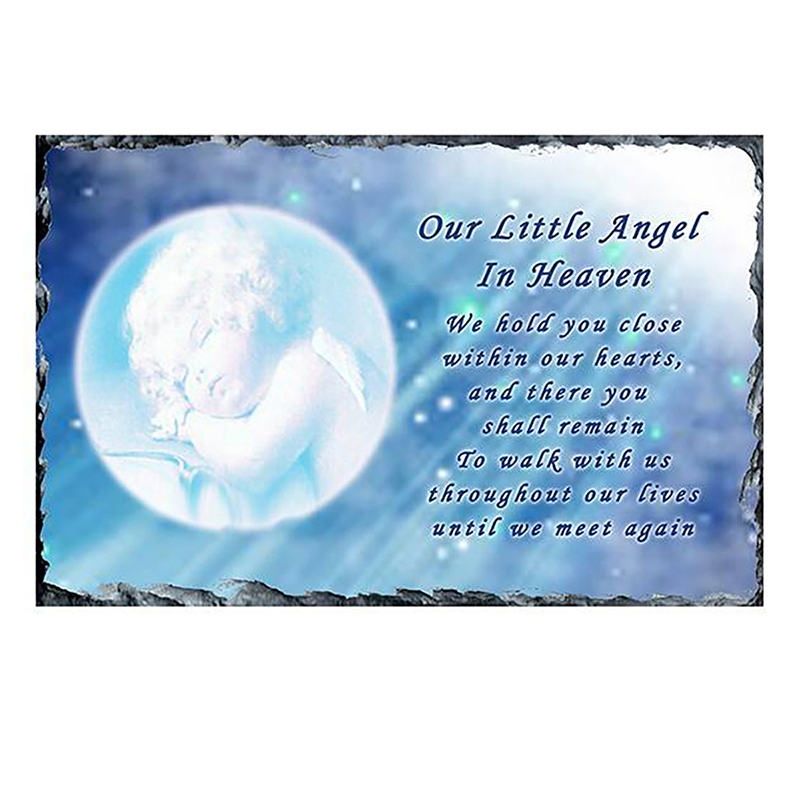 Personalsied Remembrance Slate - Heavens Angel Blue