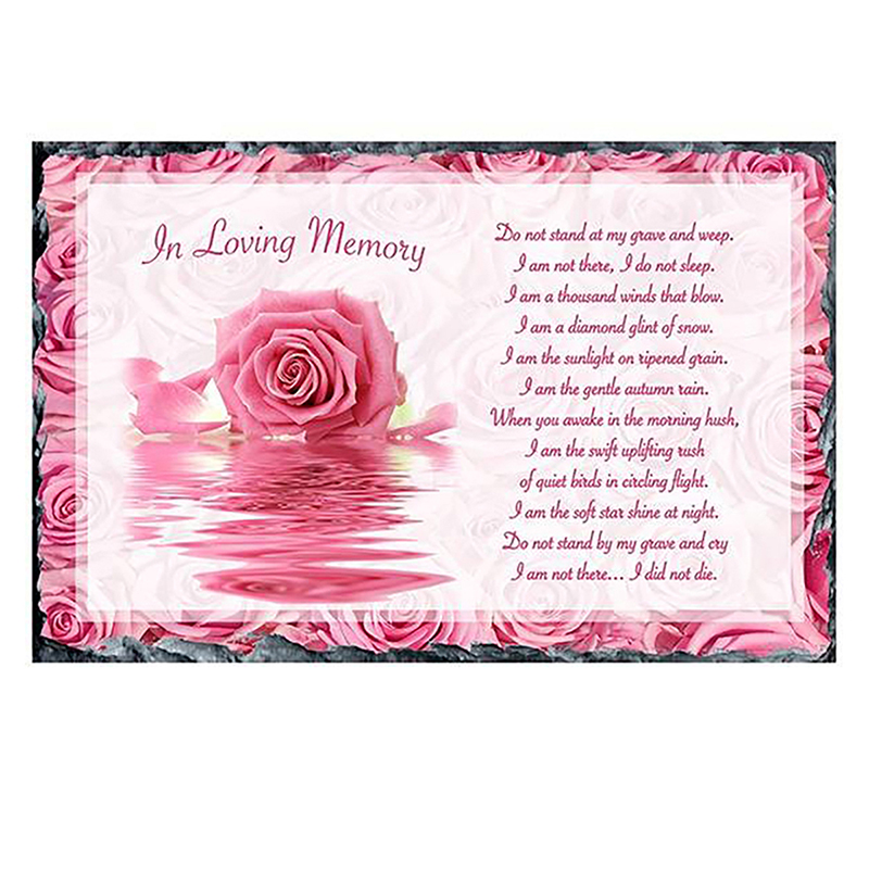 Personalsied Remembrance Slate - Rose Reflections