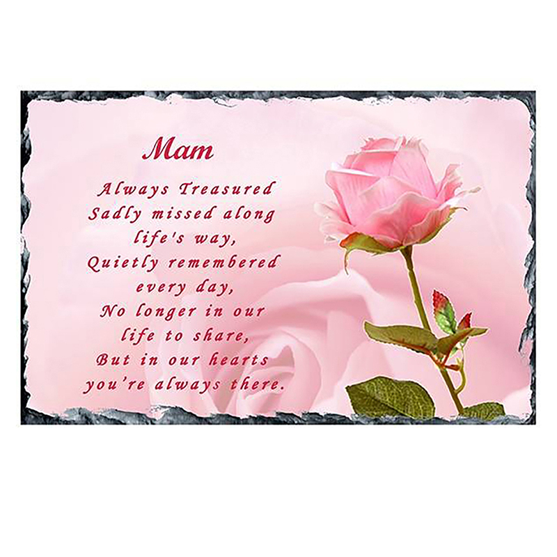 Personalsied Remembrance Slate - Pink Rose