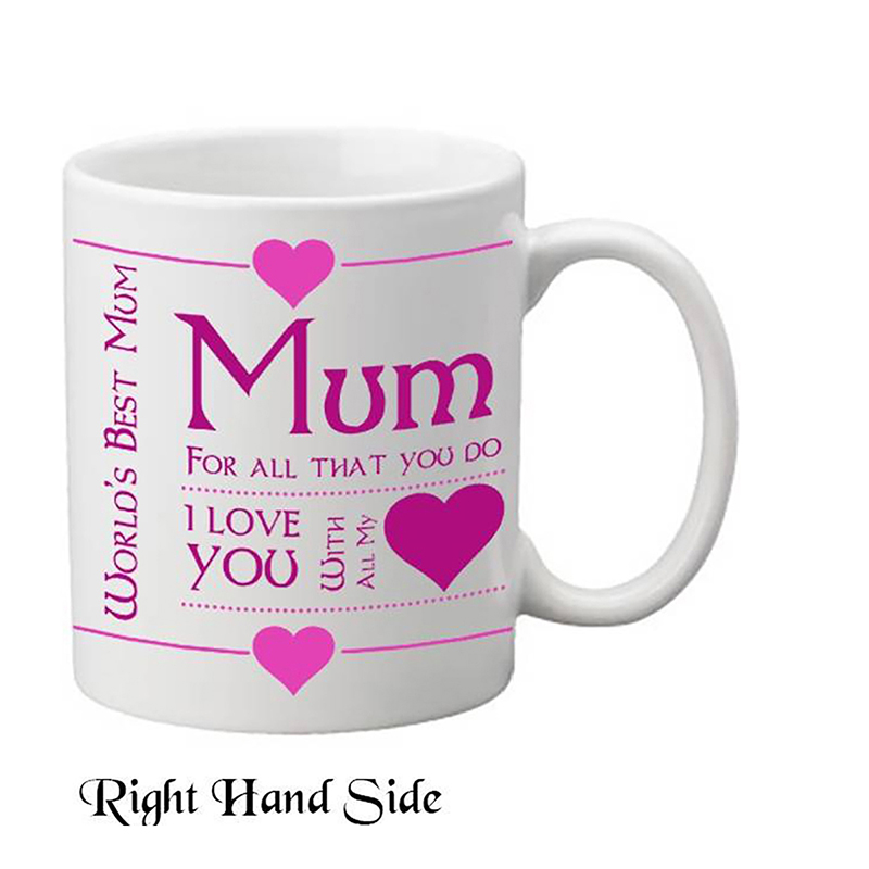 Customised Mothers Day Mug Gift - Hearts for all you do mum