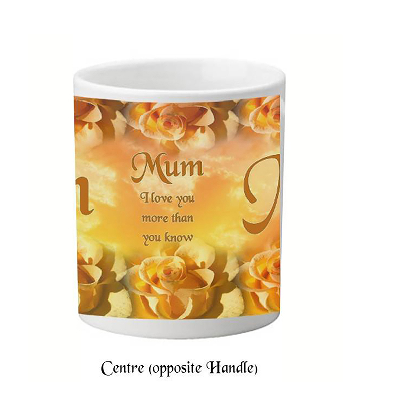 Customised Mothers Day Mug Gift - Peach Roses Mug
