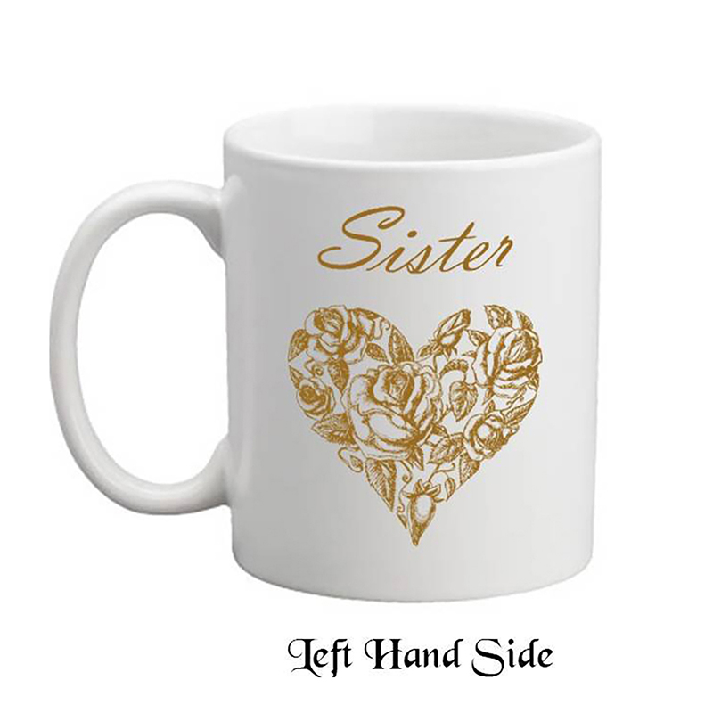 Customised Mug Gift - Rose Heart Sister Mug