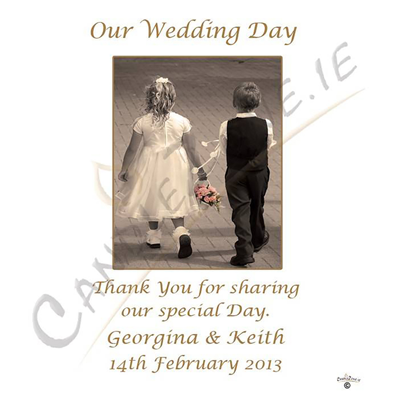 Customised Thank you Wedding Favour - Young Love Gold