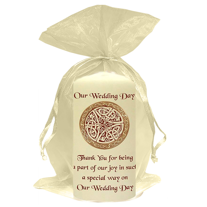 Customised Thank you Wedding Favour - Celtic Gold Scipt