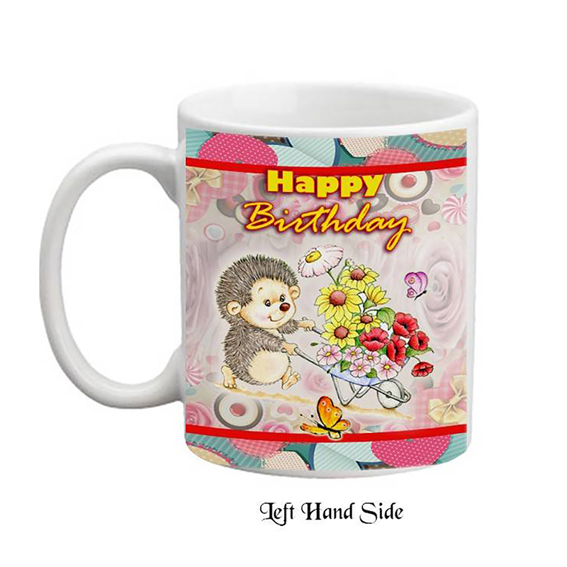 Customised Birthday Mug Gift - Hedgehog & Barrow