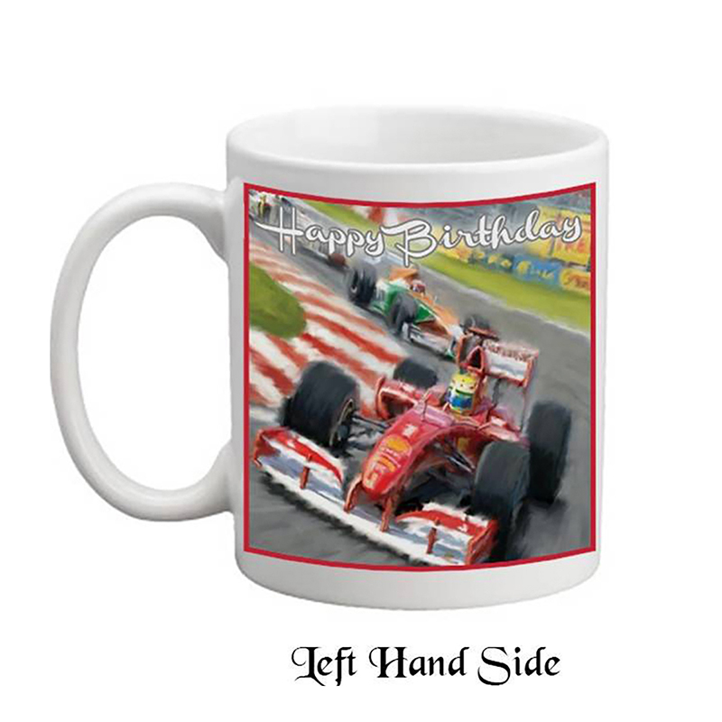 Customised Birthday Mug Gift - Racing Cars