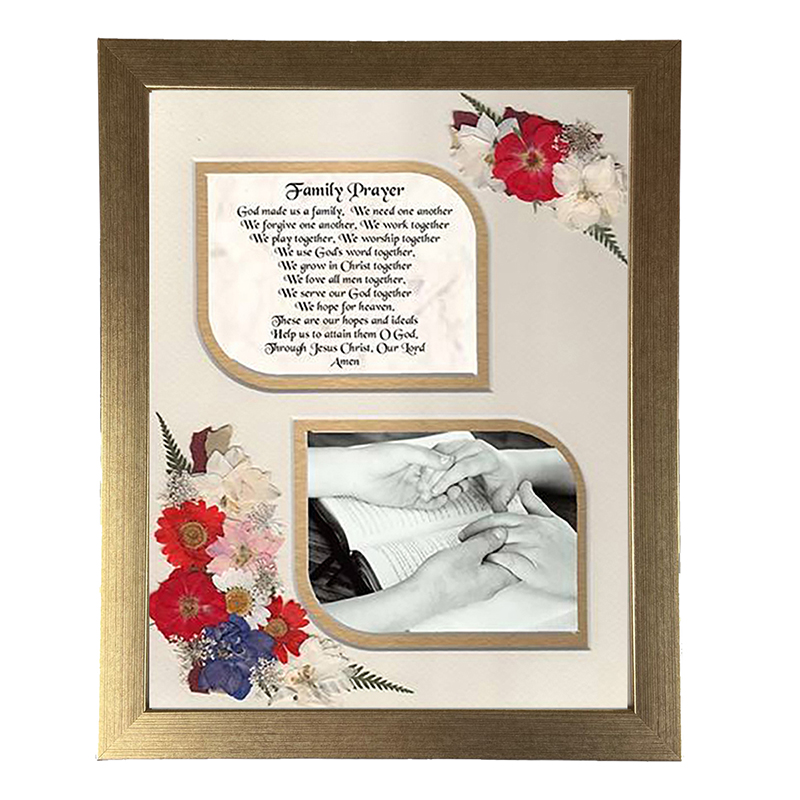Family Prayer Frame - Flowers & Verse & Photo