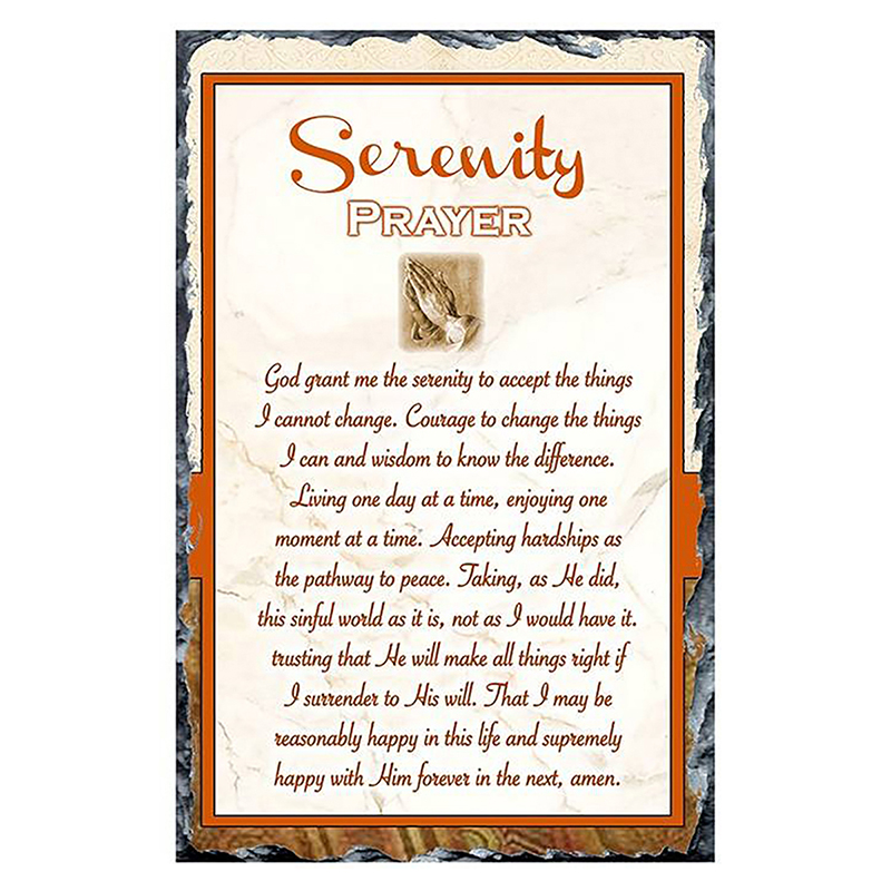 Personalsied Slate Gift - Praying Hands Serenity Prayer